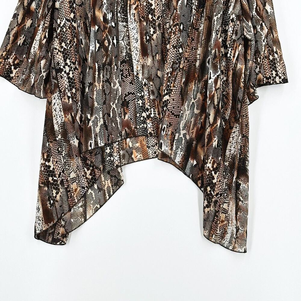 Catherines Womens Patchwork Animal Print Top 5X Asymmetrical Beaded Tunic Artsy - Picture 8 of 8